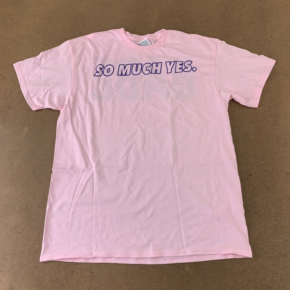 Delta Adult Size Large Pink So Much Yes BABE Graphic Short Sleeve T-Shirt New
